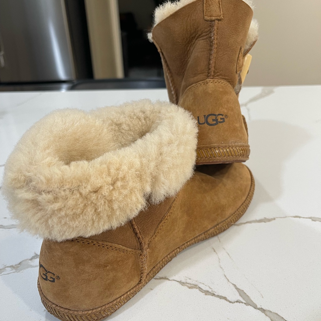 Ugg Booties. New Without Tags. Size 7. Cute Tan And Have Fur In The Inside.